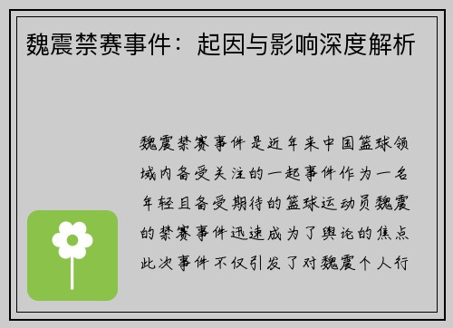 魏震禁赛事件：起因与影响深度解析